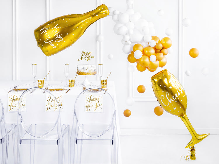 Happy New Year Champagne Bottle Foil Balloon