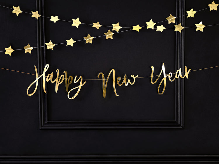 Happy New Year Gold banner nz