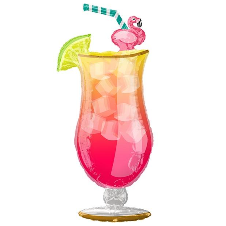flamingo tropical drink foil balloon nz