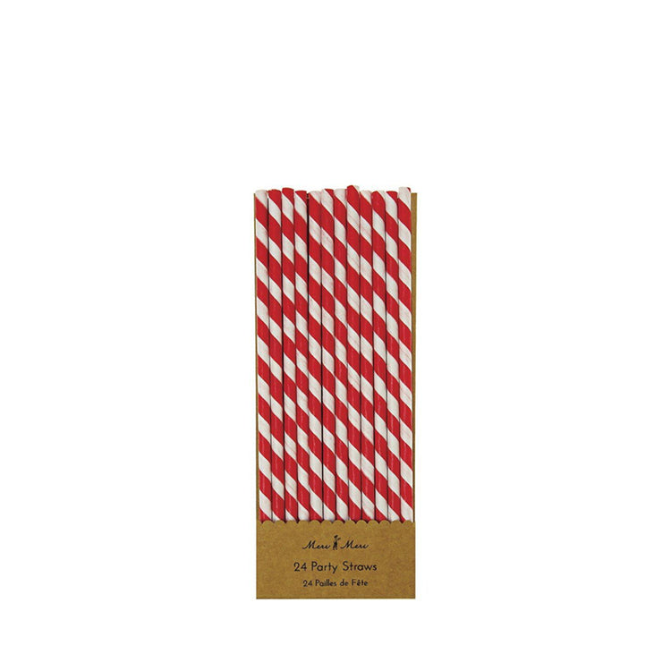 red and white party straws