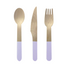 lilac purple wooden party cutlery