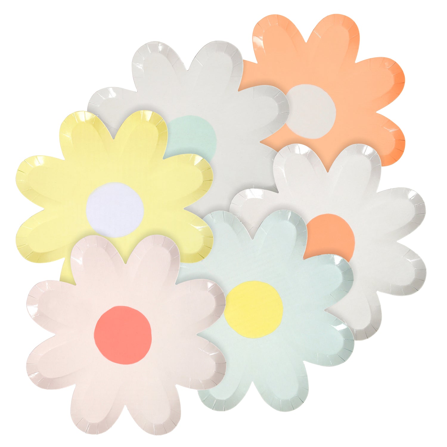pastel daisy plates