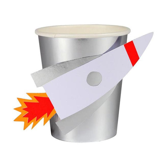 to the moon rocket space party cups