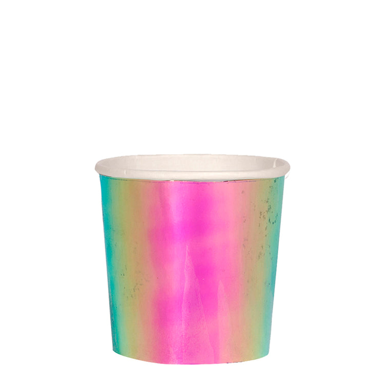 pink oil slick party cups