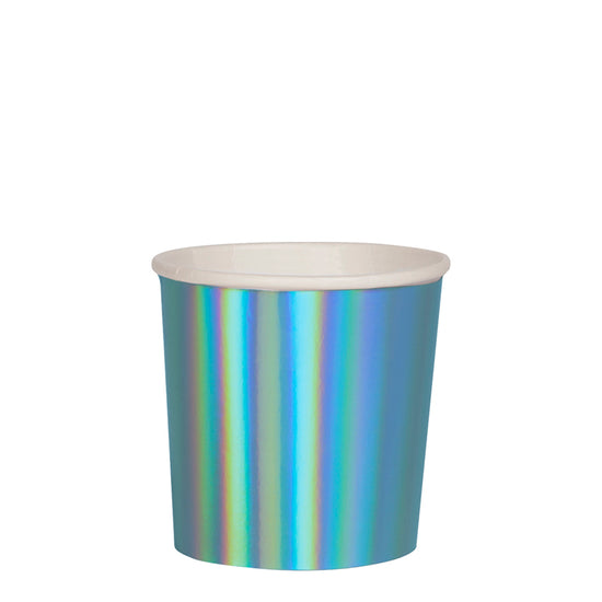 holographic blue party cups