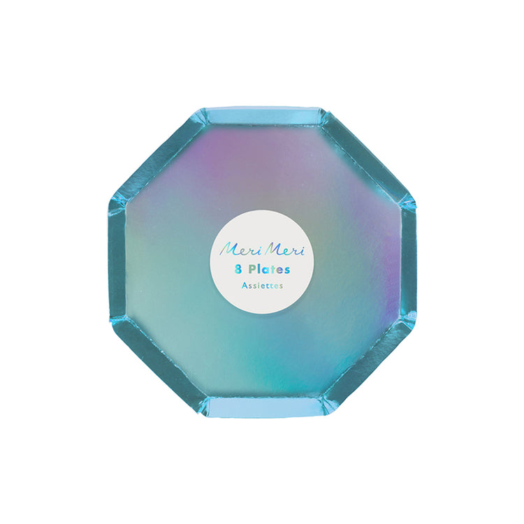 holographic Blue party side plates