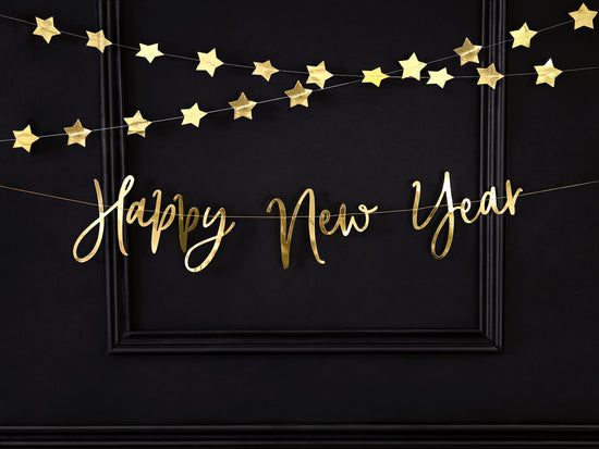 Happy New Year Gold banner nz