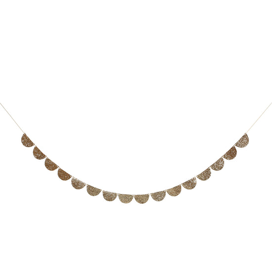 Gold Glitter Scallop Garland