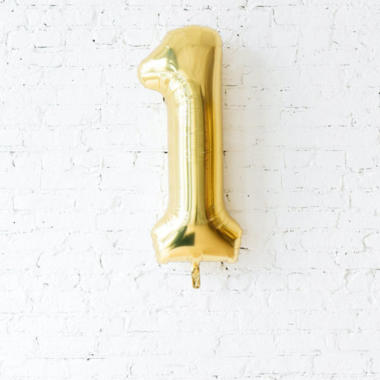 Helium Filled Gold Foil Number Balloon