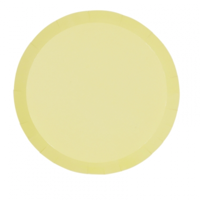pastel yellow party plates