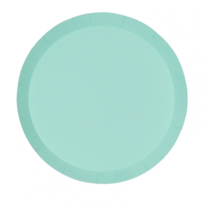 pastel mint round party plates