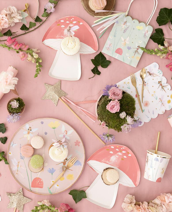 fairy mushroom party plates