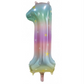 Pastel rainbow foil number balloon nz