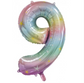 Pastel Rainbow Foil Number Balloon