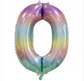 Pastel Rainbow Foil Number Balloon
