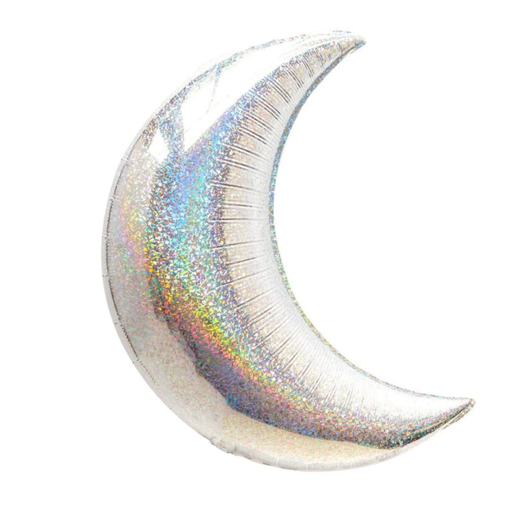 Holographic Crescent Moon Foil Balloon