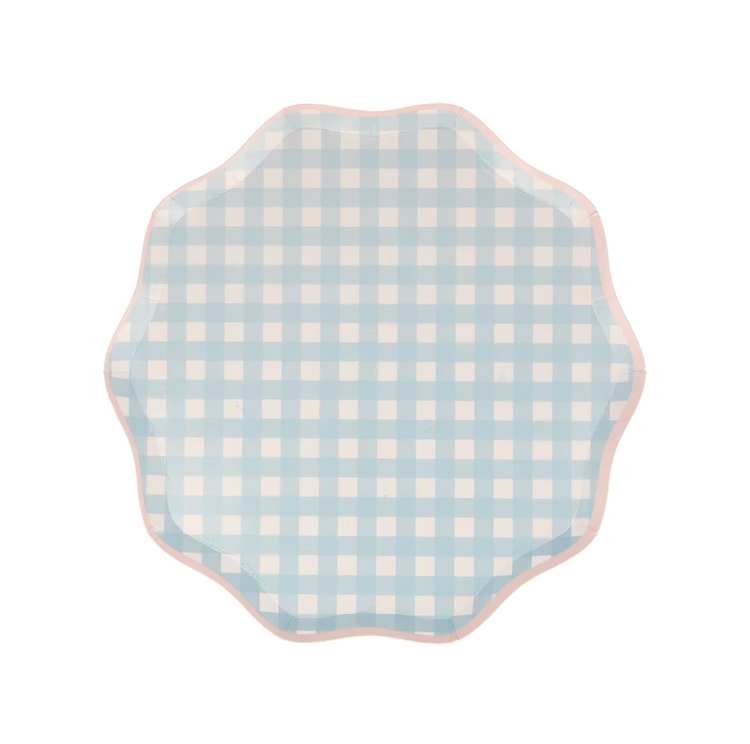 blue gingham party plates nz