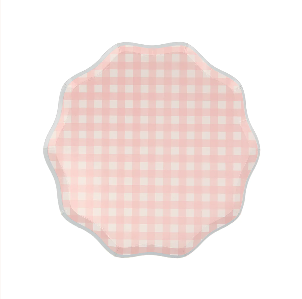 pink gingham party plates nz