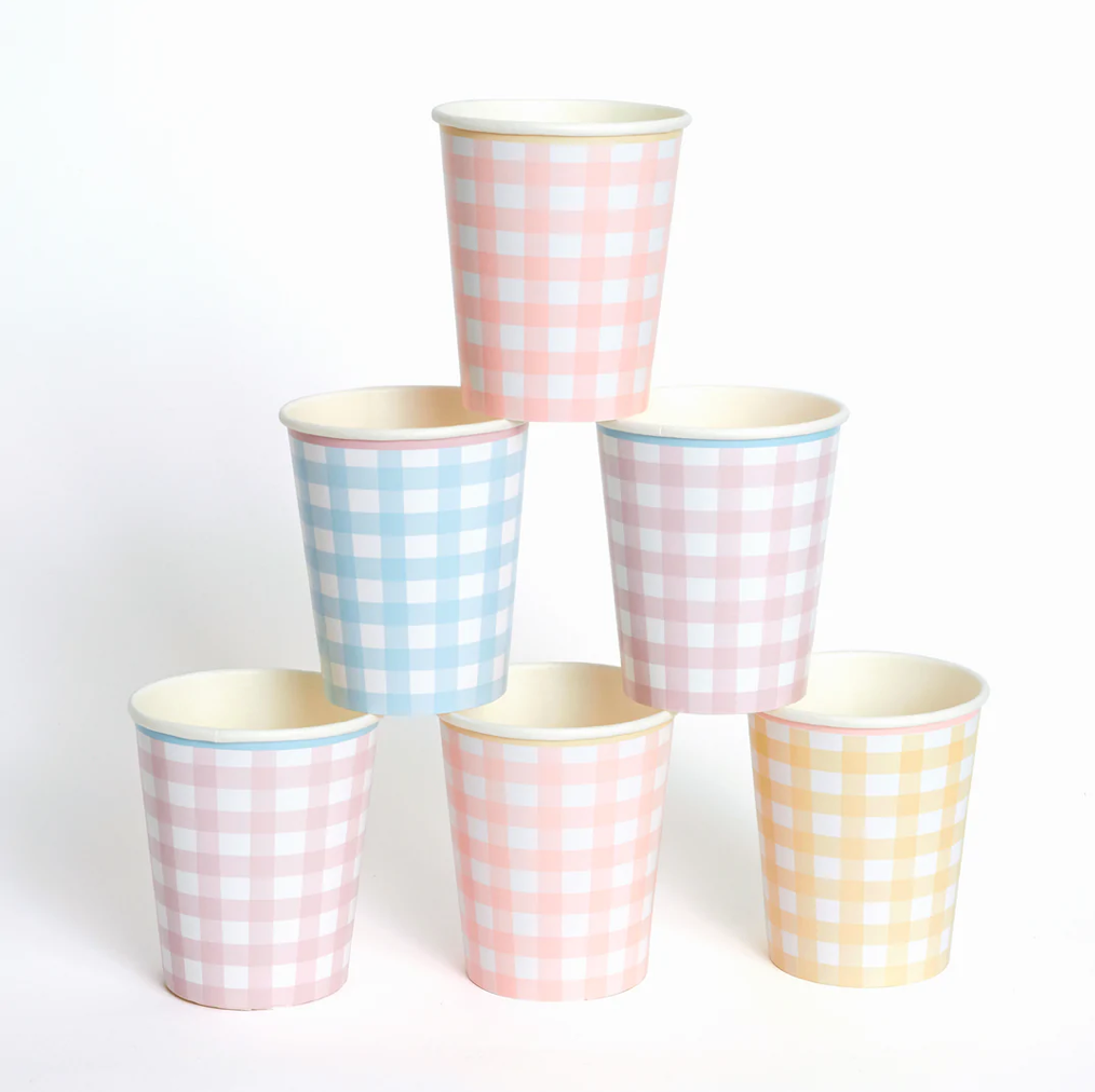 gingham summer party cups nz
