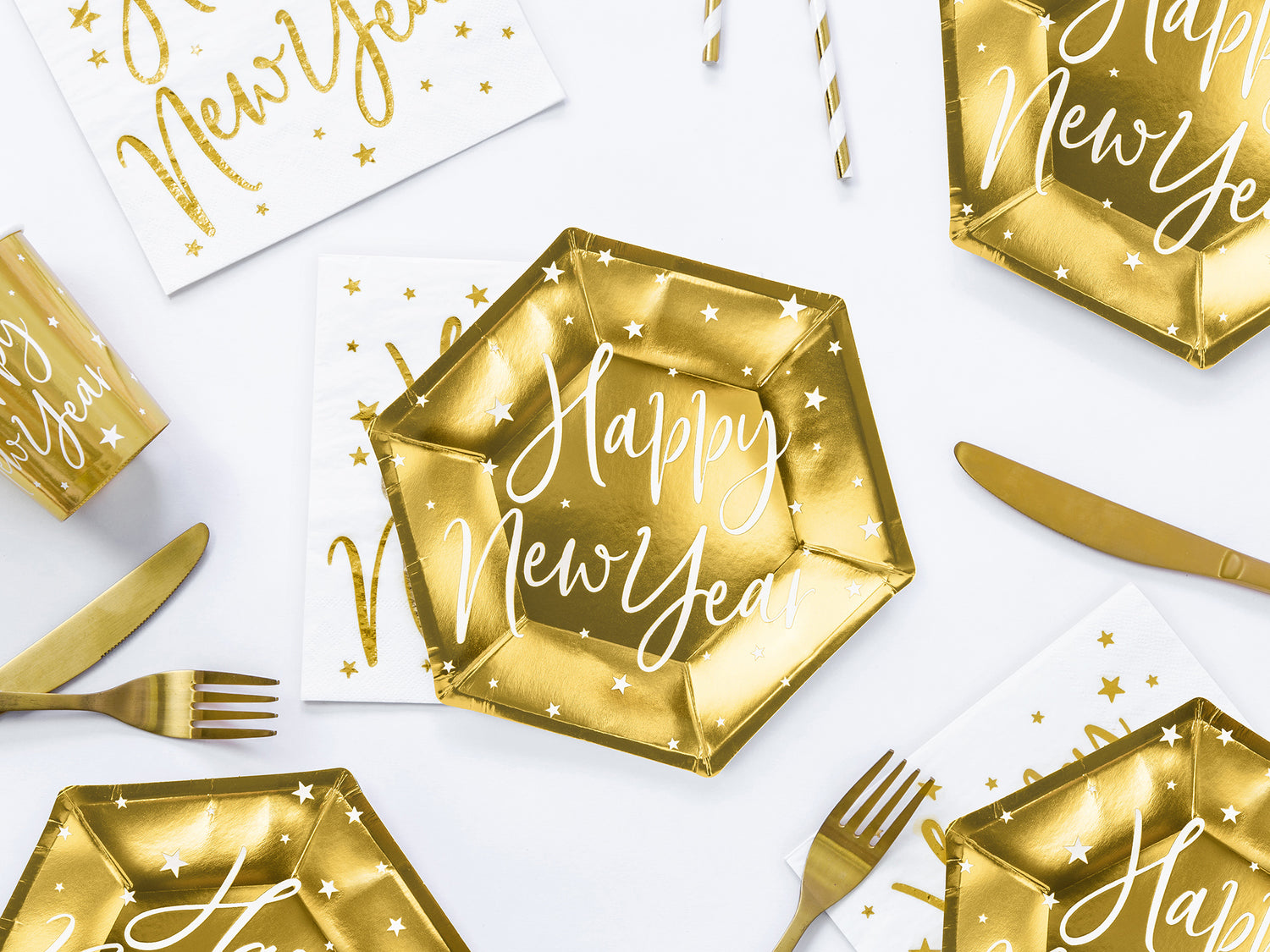 Gold Happy New Year Plates