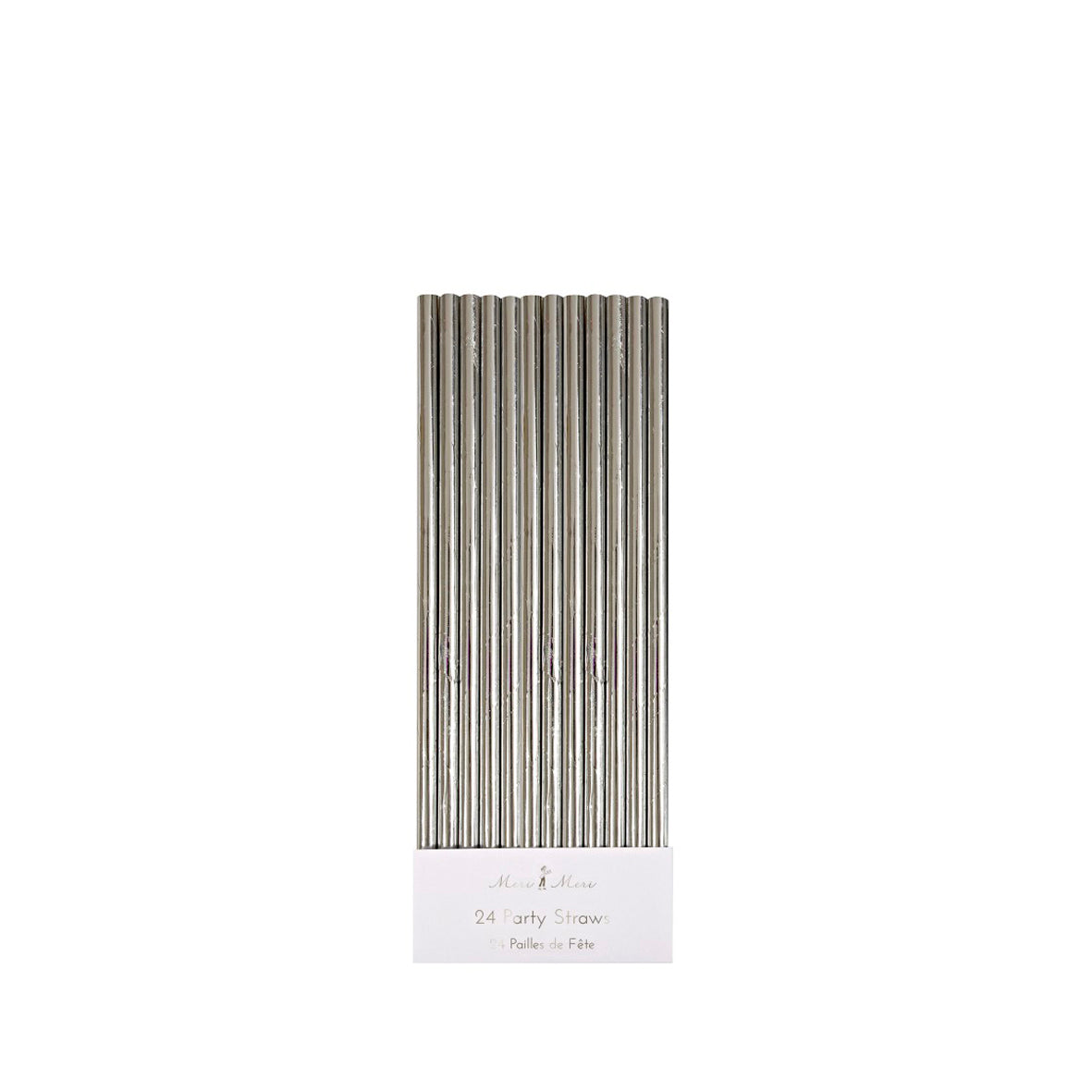 silver party paper straws
