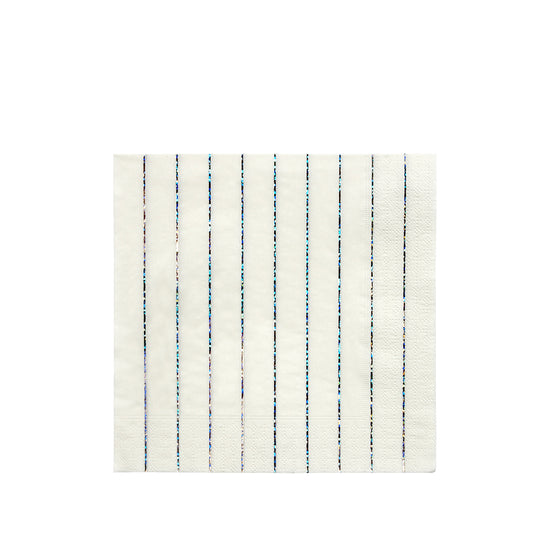 Silver Holographic Stripe Napkins